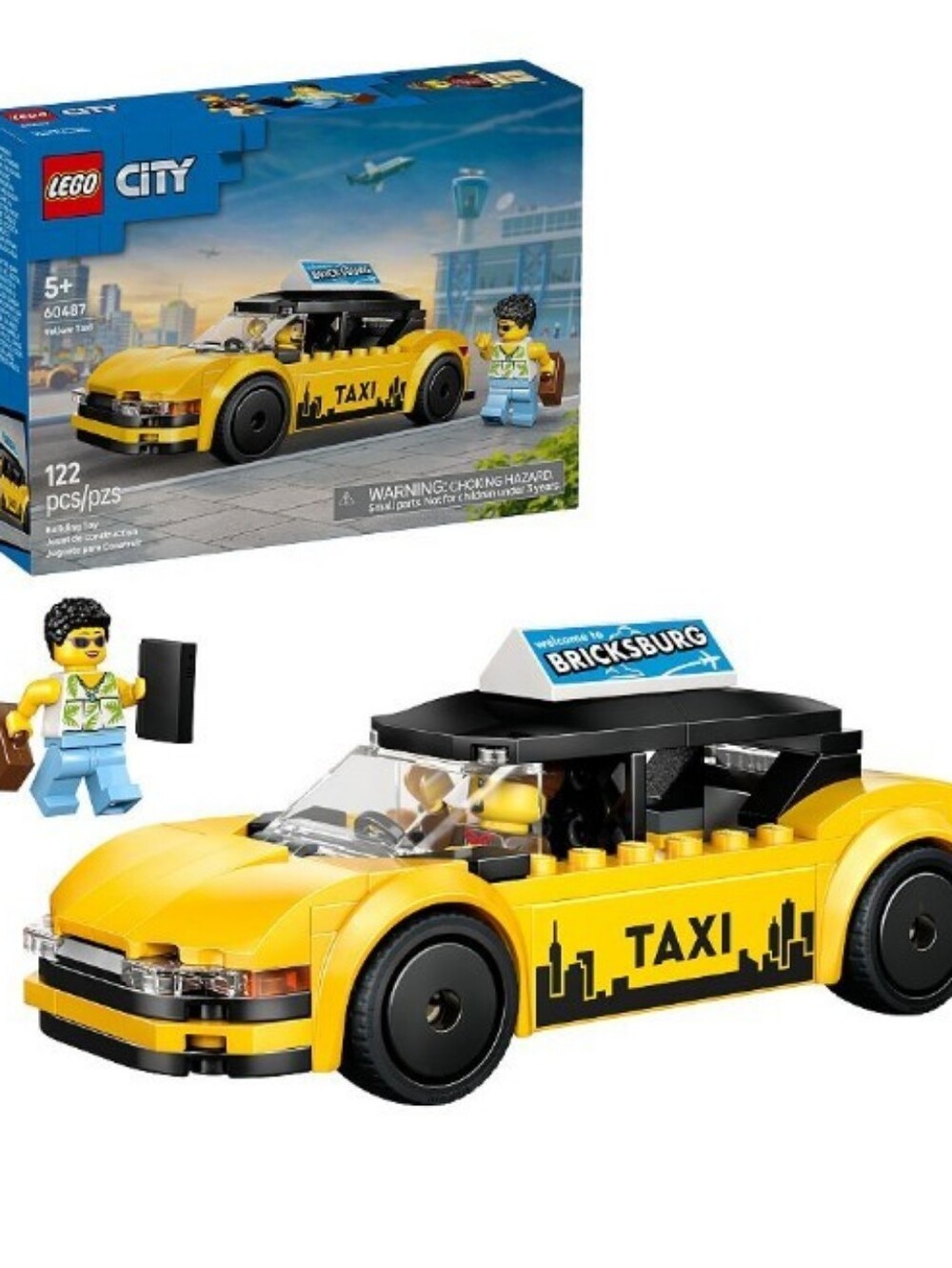 Lego Yellow and Black Taxi Car Building Set